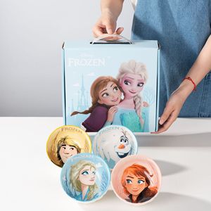 Set di 4 Ciotole in Ceramica <span class=keywords><strong>Frozen</strong></span> con <span class=keywords><strong>Elsa</strong></span>, <span class=keywords><strong>Anna</strong></span> <span class=keywords><strong>e</strong></span> Olaf, Stoviglie per Bambini, Ciotole per Cena in Famiglia, Confezione Regalo - Product Image 1