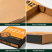 Boîte à pizza personnalisée avec logo imprimé, en carton ondulé, emballage alimentaire à emporter, boîte à pizza en papier kraft, vente en gros, boîtes recyclables