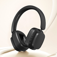 Headphone Nirkabel Hitam dengan Layar Digital, Driver Dinamis untuk Chipset JL, USB-C 3.5mm Mode Ganda, Bantalan Telinga Nyaman