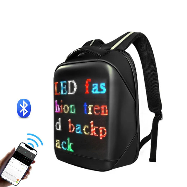 RGB LED Backpack Digital Poster Text Animation Programmable Indoor IP65 Waterproof 4K Resolution Advertising Equipment Mobile
