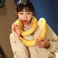 Penjualan Terbaik mainan ular mewah lembut boneka mainan ular dapat disesuaikan Logo Python Viper Cobra Plushie Boa Constrictor mainan suka diemong