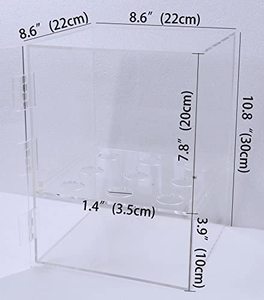 Xinkeda Tùy Chỉnh Rõ Ràng Acrylic Cone Chủ Đứng Box <span class=keywords><strong>Plexiglass</strong></span> Ice Cream Cone Chủ Trường Hợp Với Cửa - Product Image 4