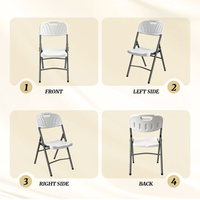 Ensemble de meubles de jardin pliants en plastique blanc pour événements et fêtes, table et chaises, vente en gros à prix abordable