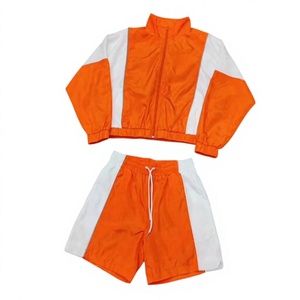 <b>Men's</b> High Street Winter Lightweight 100% Nylon <b>Thermal</b> Breathable Plus Size Two-Piece Custom Windbreaker Shorts Set's - Product Image 1