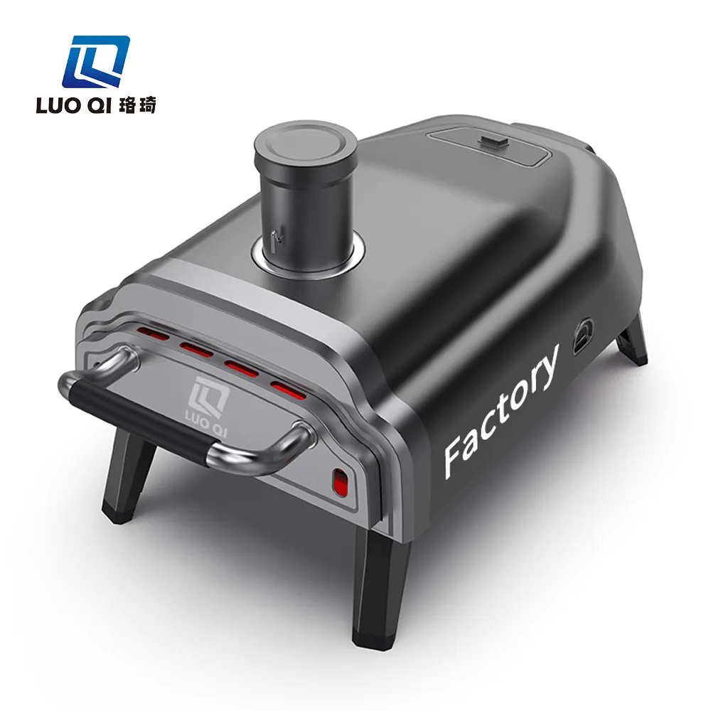 New design pizza oven with chimney outdoor stainless steel portable black pizza gas oven with chimney