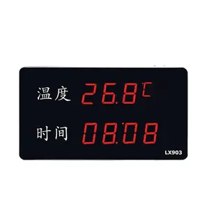 درجة الحرارة و شاشة عرض الرطوبة درجة الحرارة الإلكترونية أداة قياس للصناعة الرقمية ساعة الحائط