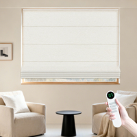 Persianas Romanas Modernas Eléctricas Inalámbricas con Control Remoto por Aplicación WiFi Tuya, Motorizadas, Opacas, para Ventanas Francesas