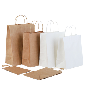 ถุงกระดาษแบบกำหนดเอง ถุงของขวัญ ถุงกระดาษสั่งทำ ขายส่งราคาถูก ถุงใส่อาหารธรรมดา เกรดอาหาร ถุงหิ้วกลับบ้าน สีน้ำตาล สีขาว กระดาษคราฟท์ - Product Image 1