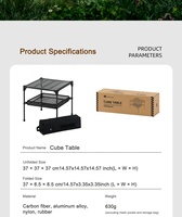 Table portable d'extérieur légère, table pliante, fabriquée en fibre de carbone et aluminium pour la randonnée, les voyages, le camping, les pique-niques