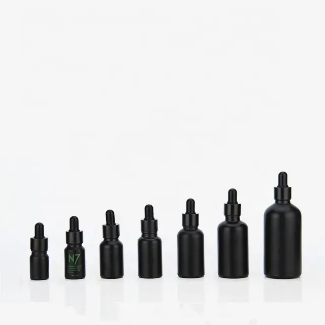 Cosmetic Black 5Ml 10Ml 15Ml 20Ml 30 Ml Glass Oil Bottle With Dropper