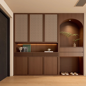 Ultra-high Quality Modern Minimalist Wood Panel <b>Shoe</b> Cabinet with Whole House Customization <b>Large</b> Capacity No Storage Design - Product Image 5