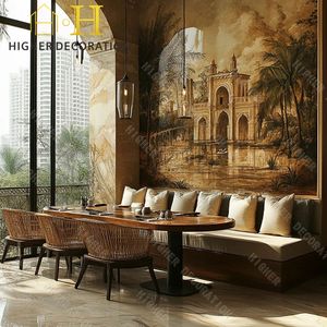 Muebles <span class=keywords><strong>de</strong></span> restaurante <span class=keywords><strong>de</strong></span> lujo, juego <span class=keywords><strong>de</strong></span> sofás, mesa <span class=keywords><strong>de</strong></span> comedor <span class=keywords><strong>de</strong></span> mármol negro y sillas, asientos <span class=keywords><strong>de</strong></span> cabina para Club Cafe Bar - Product Image 2