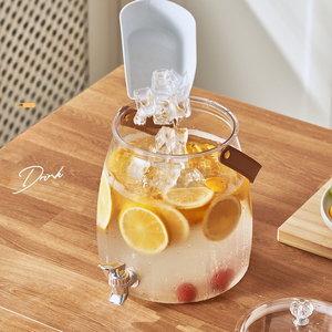 Carafe à boisson froide transparente grande capacité en plastique écologique avec <span class=keywords><strong>robinet</strong></span> pour thé aux fruits et boissons aux herbes – Design moderne - Product Image 3