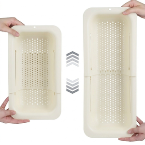 Panier égouttoir rétractable et extensible grand format pour évier, passoire de cuisine pour légumes et fruits, organisateur de cuisine - Product Image 1