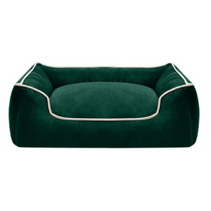 Toptan Lüks Kadife Köpek Yatağı Düz Desen Küçük Orta Boy Kediler ve Köpekler İçin Modern Stil %100 Pamuk Malzeme Koruyucu OEM - Product Image 5