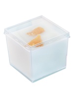 Gobelets carrés jetables en plastique avec couvercles pour mousse, pudding, gelée, parfait - pour fêtes, buffets et événements de restauration