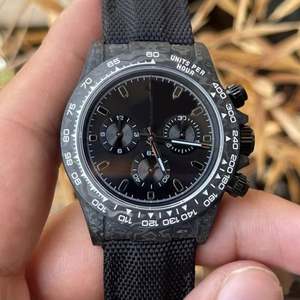 Reloj Deportivo Cronógrafo Mecánico para Hombre de la Mejor Calidad OEM, Caja de Fibra de Carbono, Correa de Tela, Resistente al Agua, Movimiento 4130 - Product Image 5