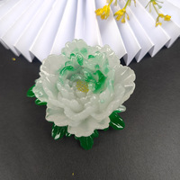 Ensemble de 6 figurines de pivoines en résine colorées, peintes à la main, brillantes, pour la décoration florale de la maison, des mariages, des jardins, vente en gros, cadeau d'art, décoration de table