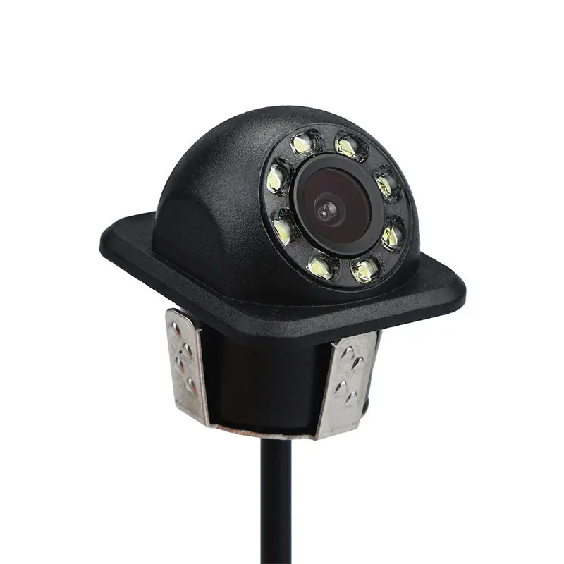 Câmera de visão traseira universal à prova d'água, câmera de visão traseira para carros, chapéu de palha pequeno, 8 LEDs, zona cega direita, câmera infravermelha de visão noturna