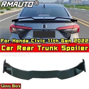 Civic Rear Trunk Spoiler Glossy <b>Black</b> TR Style Car Rear Spoiler Rear Trunk <b>Wing</b> for Honda Civic 11th Gen 2022 Car Accessories - Product Image 1