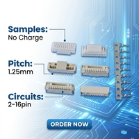 Connecteur de carte électronique en cuivre pour l'aérospatiale, faible force d'insertion, structure de verrouillage robuste, multifonctionnel KR1259 JST GH 1.25mm