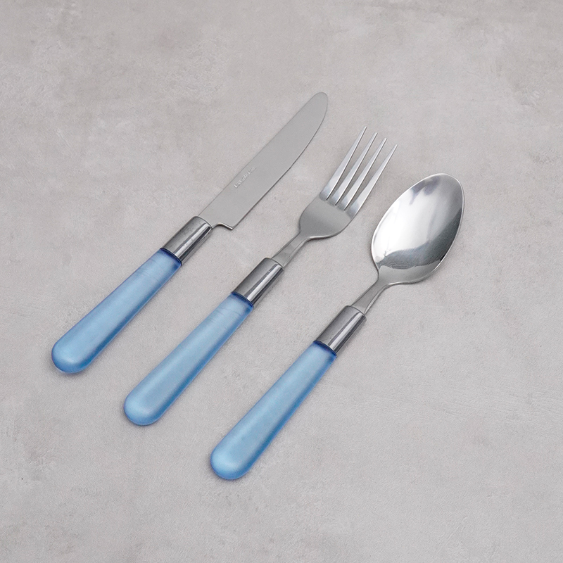 Lot De 5 Cuillères De Service Émaillées – Bleu Moucheté, Idéales Pour Camping, Occasion