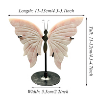En vrac En Gros Naturel Arc-En-Fluorite papillon Avec Étagère titre quartz améthyste animal Sculpté À La Main Décoration Gemme
