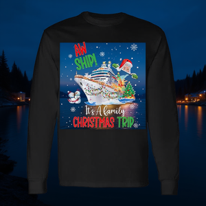 Camiseta de manga larga a juego para la familia Aw Ship Its A Christmas Cruise Trips 2025 - Product Image 3