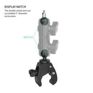 Bras articulé à double rotule Velpaw de 1 pouce, 117 mm, en nylon renforcé, pivotant à 360 degrés, pour appareil photo, GPS, tablette, électronique marine - Product Image 3