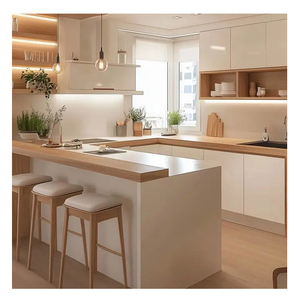 Mesa de Isla de diseño de gabinete moderno de lujo con gabinetes de cocina personalizados de almacenamiento - Product Image 5