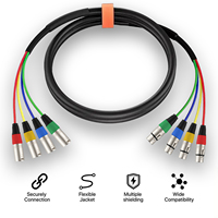 Câble audio multipaire XLR 4 canaux OEM coloré à faible bruit, mâle vers femelle, avec répartiteur XLR 3 broches pour table de mixage et haut-parleur