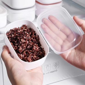 กล่องเก็บข้าวทรงสี่เหลี่ยมสีขาวแบบซ้อนได้ กล่องเก็บอาหารในตู้เย็นเพื่อรักษาความสด - Product Image 4