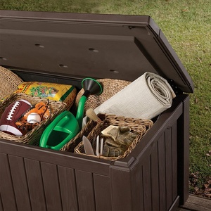 <strong>Wood</strong> Style Deck Box <strong>Storage</strong> Box Outdoor Indoor <strong>Bench</strong> - Product Image 6
