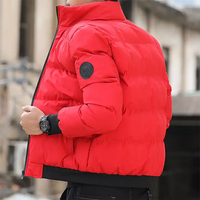ZY Veste pour hommes en coton blanc chaude pour l'hiver et l'extérieur Manteau avec logo personnalisé Vestes bouffantes de couleur unie pour hommes Veste décontractée de grande taille pour hommes
