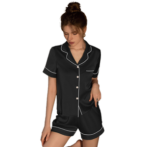 <span class=keywords><strong>ชุด</strong></span><span class=keywords><strong>นอน</strong></span><span class=keywords><strong>ผู้</strong></span><span class=keywords><strong>หญิง</strong></span> <span class=keywords><strong>ชุด</strong></span>ฤดูร้อน ผ้าไหมน้ำแข็ง แขนสั้น ดีไซน์เรียบหรู สีพื้น สามารถใส่ออกนอกบ้านได้ - Product Image 1