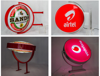 Boîte lumineuse publicitaire rotative double face personnalisée, intérieure/extérieure, en acrylique, avec éclairage LED