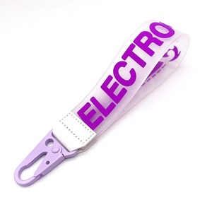 YYX Clear Rubber Band Wristlet Strap Jelly Key Chain Fashion Keychain Carabiner Lanyard Wholesale