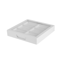 B113 Vente en gros Boîtier vide blanc pour palette de fards à paupières 6 couleurs, emballage compact avec fenêtre, couleur nude, prix