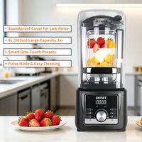 Licuadora Comercial Silenciosa de 6L, Mezcladora de Alimentos con Aislamiento Acústico, Control Digital, Temporizador, Velocidad Variable, Mezcladora para Smoothies