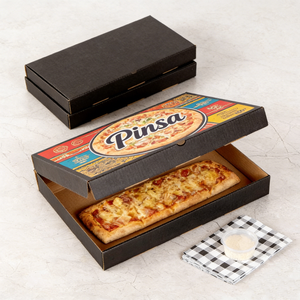 Caja de Papel para Pizza <span class=keywords><strong>Pinsa</strong></span> Romana Desechable Personalizada al por Mayor, Caja de Pizza Impresa con Logotipo para Llevar - Product Image 1