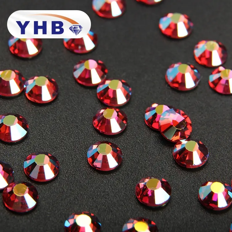 YHB высококачественные бессвинцовые стразы горячей фиксации с плоской задней стороной для дизайна ногтей Кристаллы Стразы