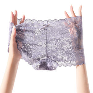 Braguitas de Encaje Sexy para Mujer, Transpirables, de Tiro Medio, Secado Rápido, Ropa Interior Erótica, Tipo Boyshort con Lazo, Calzones con Aberturas - Product Image 4