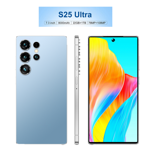 High Configuration 22G+1TB Deca Core LTE 108MP Built-in Pen 5G Dual SIM French Smartphone Full Screen 7.3 Inch HD S25 Ultra