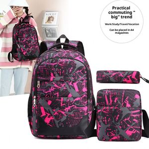 New Student Schoolbag <b>Backpack</b> College Unisex Three-Piece Set Oxford Material 20-35L Large Capacity Travel <b>Backpack</b> Set - Product Image 2