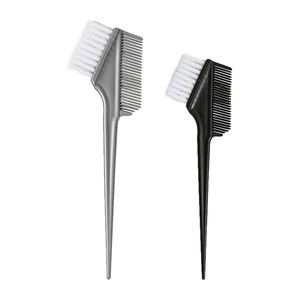 Peine de doble cara con punta para teñir el cabello, de plástico, grande, profesional, para uso en salón, gris y negro - Product Image 1