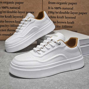 أحذية رجالية جديدة قابلة للتنفس باللونين الأسود والأبيض، أحذية رياضية عصرية متعددة الاستخدامات بنعل سميك، أحذية كاجوال عصرية - Product Image 3