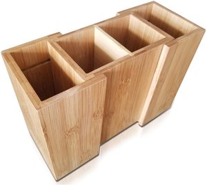 Organizzatore <span class=keywords><strong>tavolo</strong></span> <span class=keywords><strong>in</strong></span> <span class=keywords><strong>legno</strong></span> porta utensili <span class=keywords><strong>da</strong></span> cucina con 3 scomparti per posate - Product Image 5
