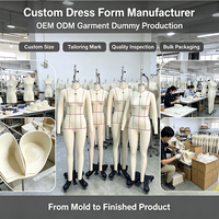 Mannequin de couture homme sans tête en fibre de verre, taille européenne 50, avec base en acier inoxydable, en stock