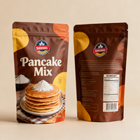 Sachet Doypack Personnalisé Imprimé Numérique Anti-humidité pour Poudre Protéinée et Mélange à Crêpes, Faible MOQ, Qualité Alimentaire, Finition Mate, Fermeture Zip Refermable