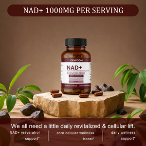 Suplemen NAD+ Resveratrol 1000mg Per Sajian Antioksidan Seluler Inti Pendukung Kecantikan Kapsul Vegan |   OEM/ODM 60 Suplemen - Product Image 3